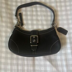 Coach Black Shoulder Bag with Silver Accents